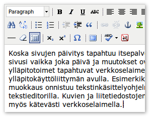 TinyMCE-tekstieditori.